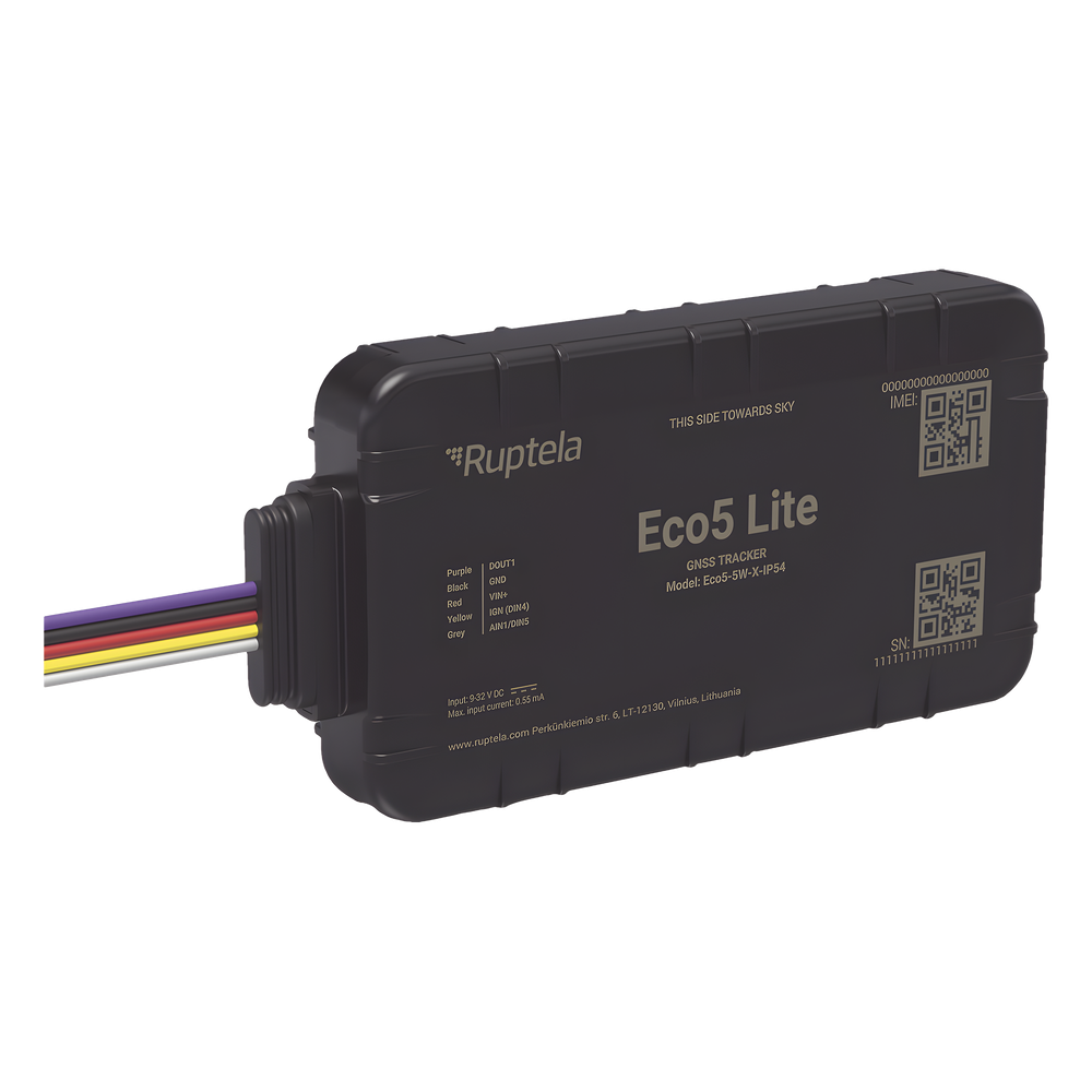 Rastreador GPS 4G LTE Cat 1 Ruptela ECO5LITE