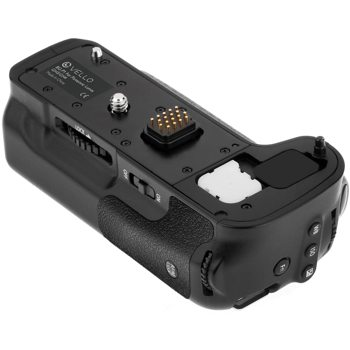 Empuñadura Vello BG-P1 para Panasonic Lumix GH3 y GH4 - vista lateral