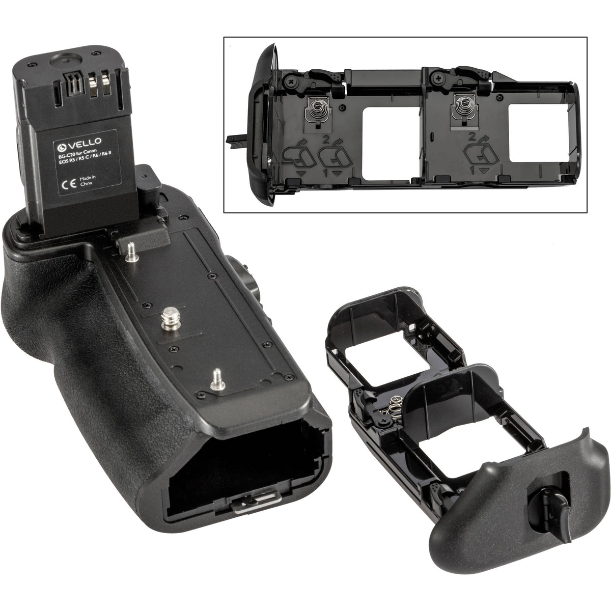Empuñadura Vello para Canon EOS R5 C, R5, R6 II, y R6 - vista lateral