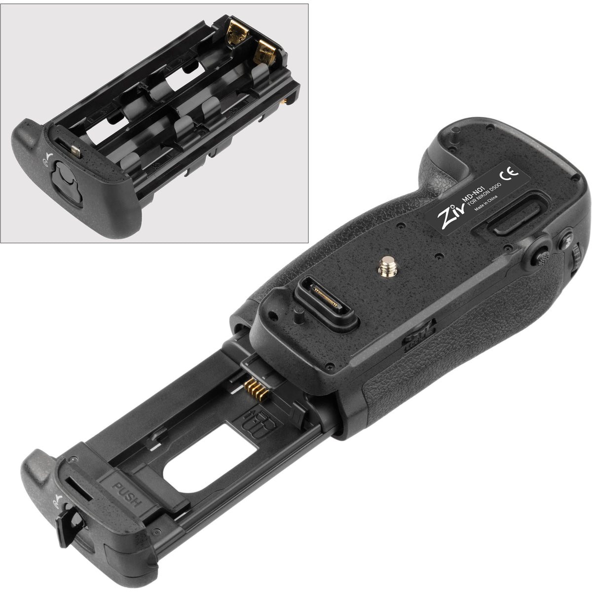 Empuñadura Ziv MD-N01 para Nikon D500 - vista trasera