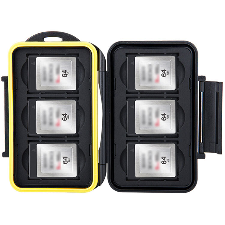 Estuche para Tarjetas JJC para 6 XQD Media - en uso