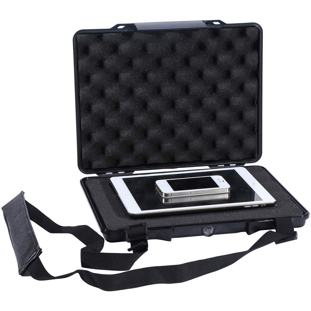 Estuche Rígido DCB Cases Element 3322F Waterproof utilitario con espuma cortada en cubos - en uso