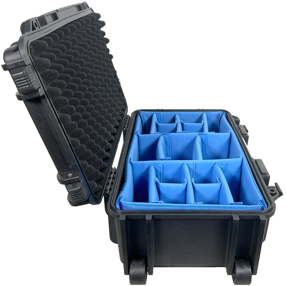 Estuche Rígido DCB Cases Element 5453DI con ruedas utilitario con divisores acolchados - vista frontal