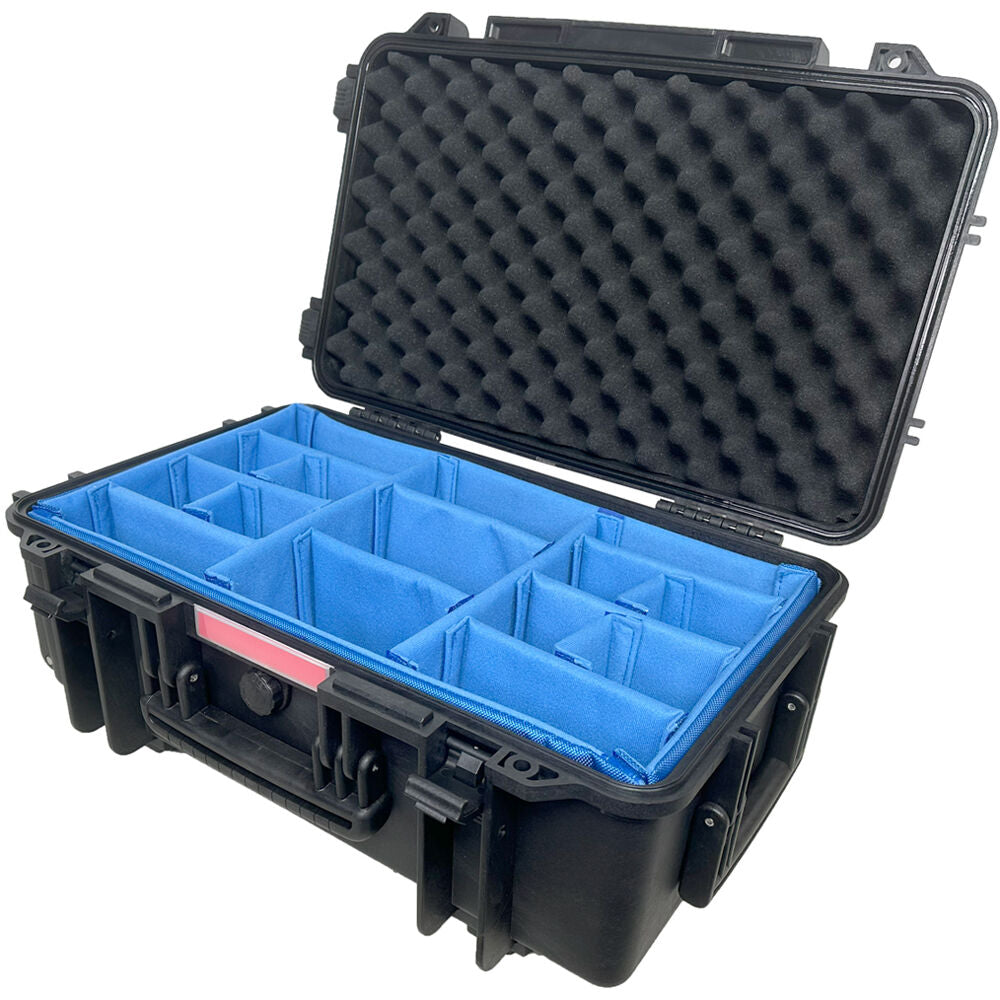 Estuche Rígido DCB Cases Element 5453DI con ruedas utilitario con divisores acolchados - puertos y conexiones