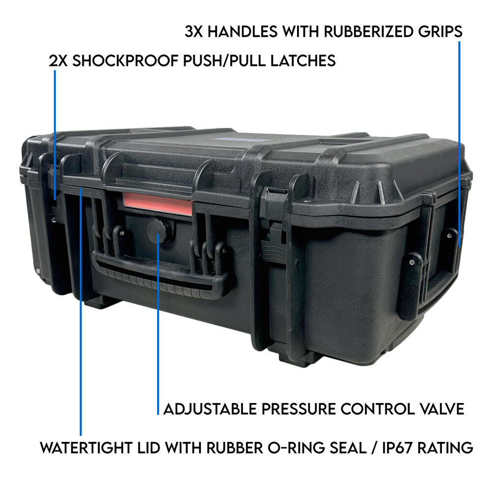 Estuche Rígido DCB Cases Element 5453F con ruedas utilitario con espuma cortada en cubos - puertos y conexiones