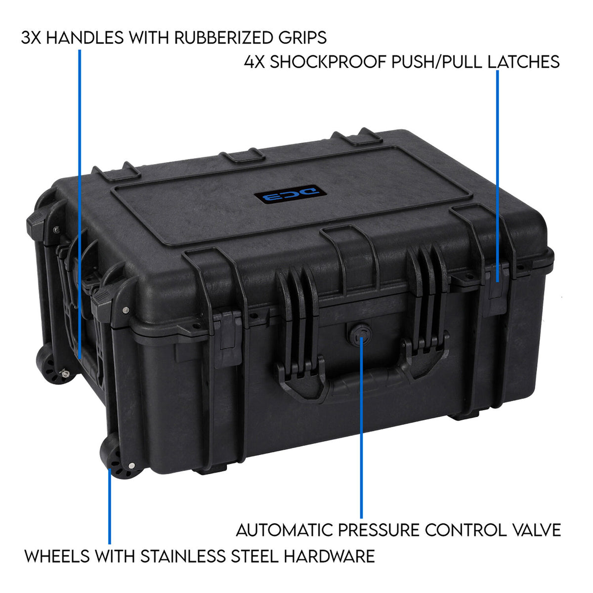 Estuche Rígido DCB Cases Element 6104 con ruedas utilitario - detalle