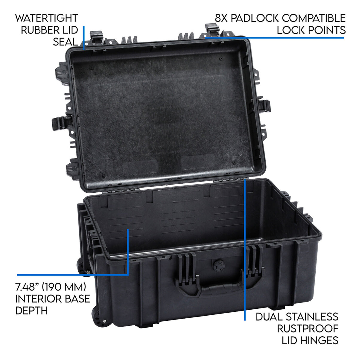 Estuche Rígido DCB Cases Element 6104 con ruedas utilitario - en uso