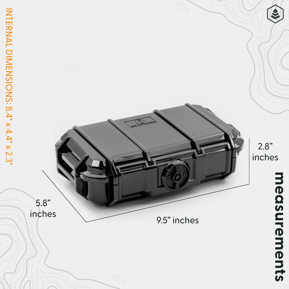 Estuche Rígido Evergreen Cases Tech con Rubber Liner (Naranja, Mediano) - vista lateral