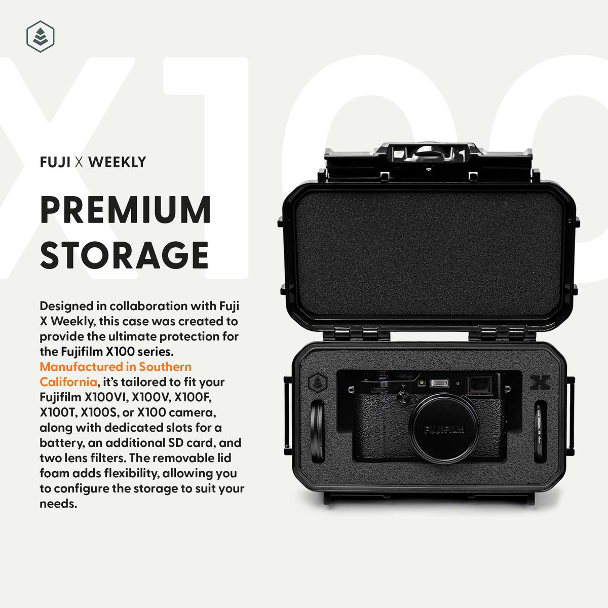 Estuche Rígido Evergreen Cases TOUGHBOX para FUJIFILM X100 Series (Negro) - vista trasera