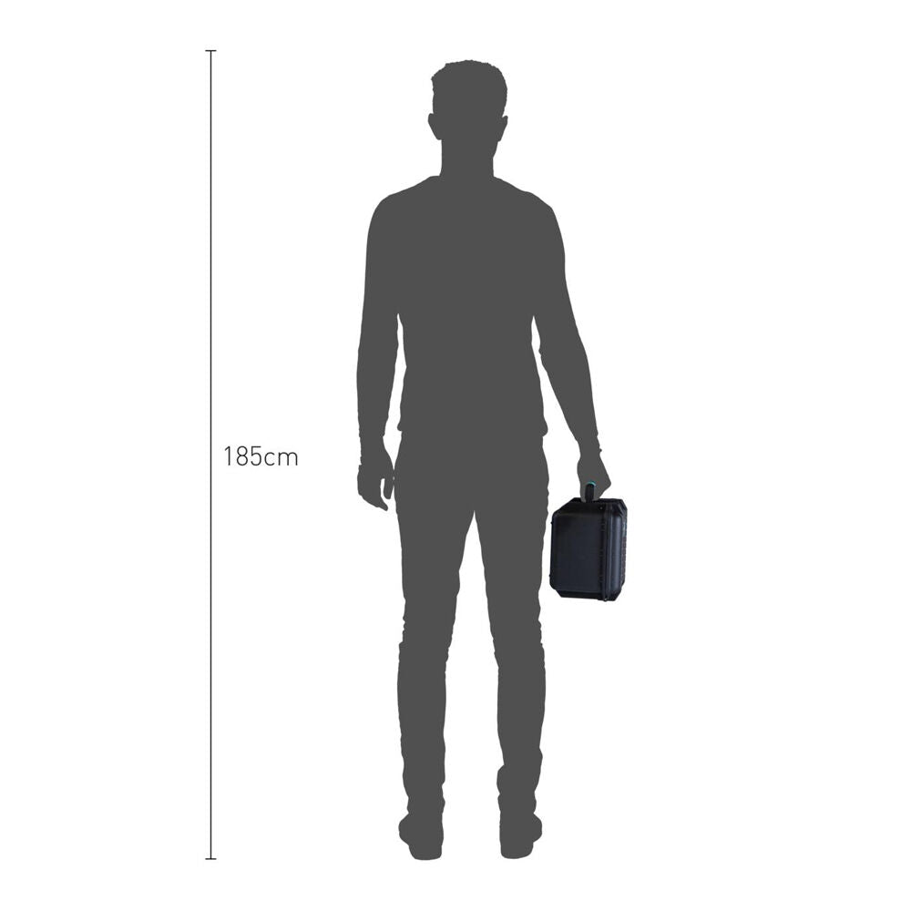 Estuche Rígido HPRC 2250E sin interior (Negro con Azul Handle) - vista trasera