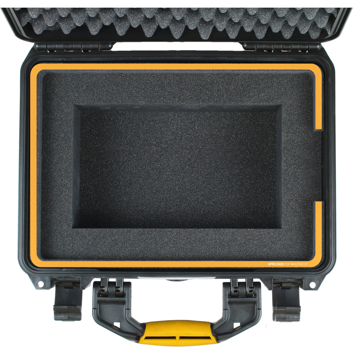 Estuche Rígido HPRC 2400 con espuma para MacBook Pro 15" y Accessories (Negro) - vista trasera