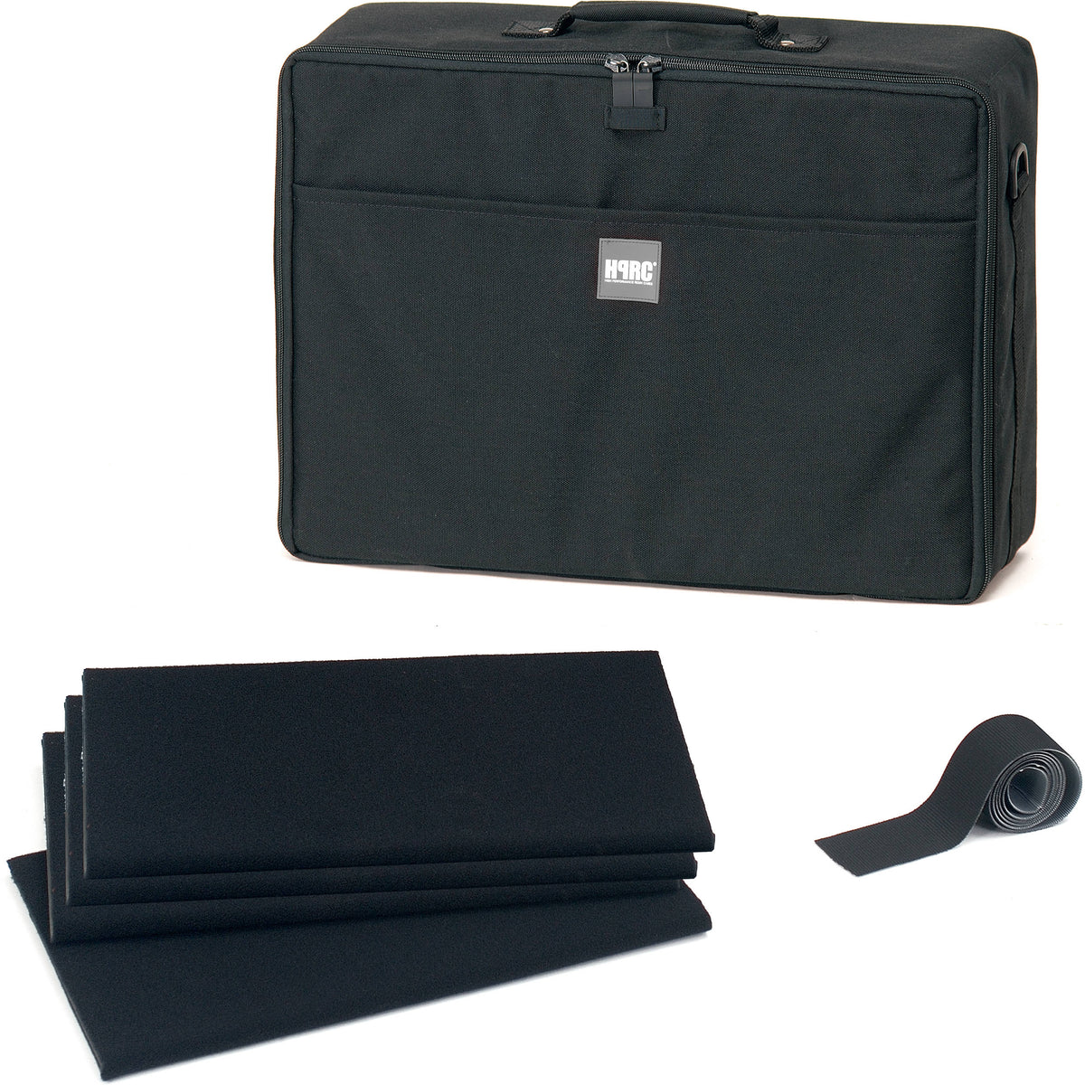 Estuche Rígido HPRC 2600 con ruedas (Negro con Azul Handle) (divisores acolchados) - vista frontal
