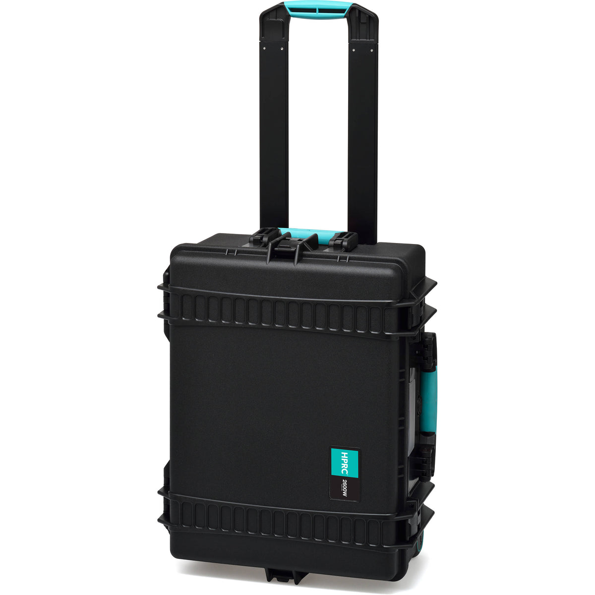 Estuche Rígido HPRC 2600 con ruedas (Negro con Azul Handle) (divisores acolchados) - vista trasera