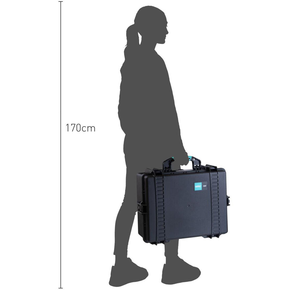 Estuche Rígido HPRC 2600 (Negro con Azul Handle) - vista trasera