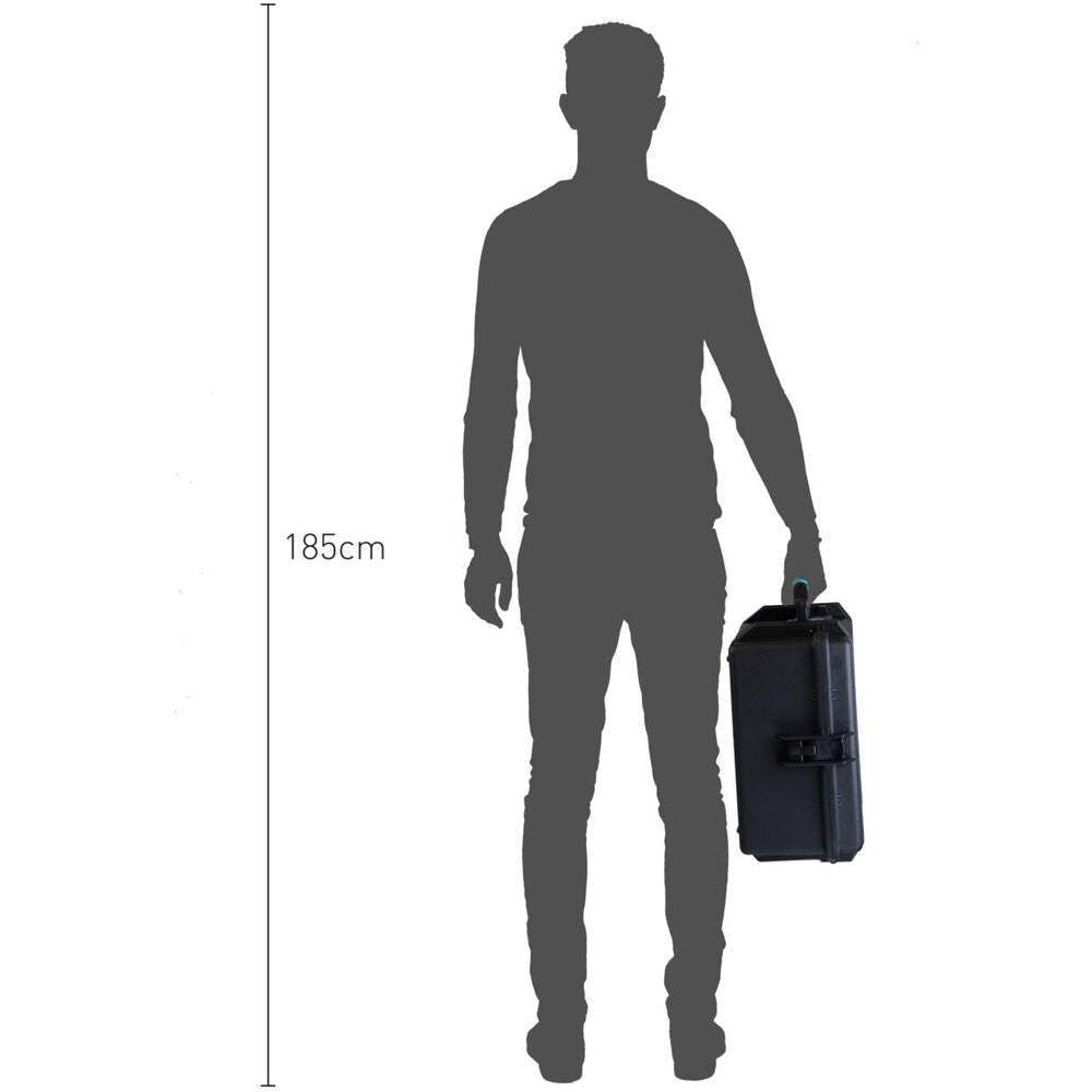 Estuche Rígido HPRC 2600 (Negro con Azul Handle) - puertos y conexiones