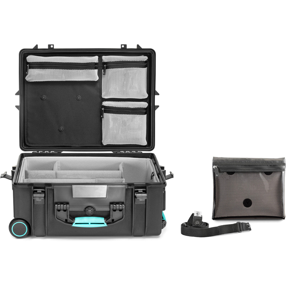 Estuche Rígido HPRC 2600W con ruedas con organizador en la tapa & Second Skin divisores - vista frontal