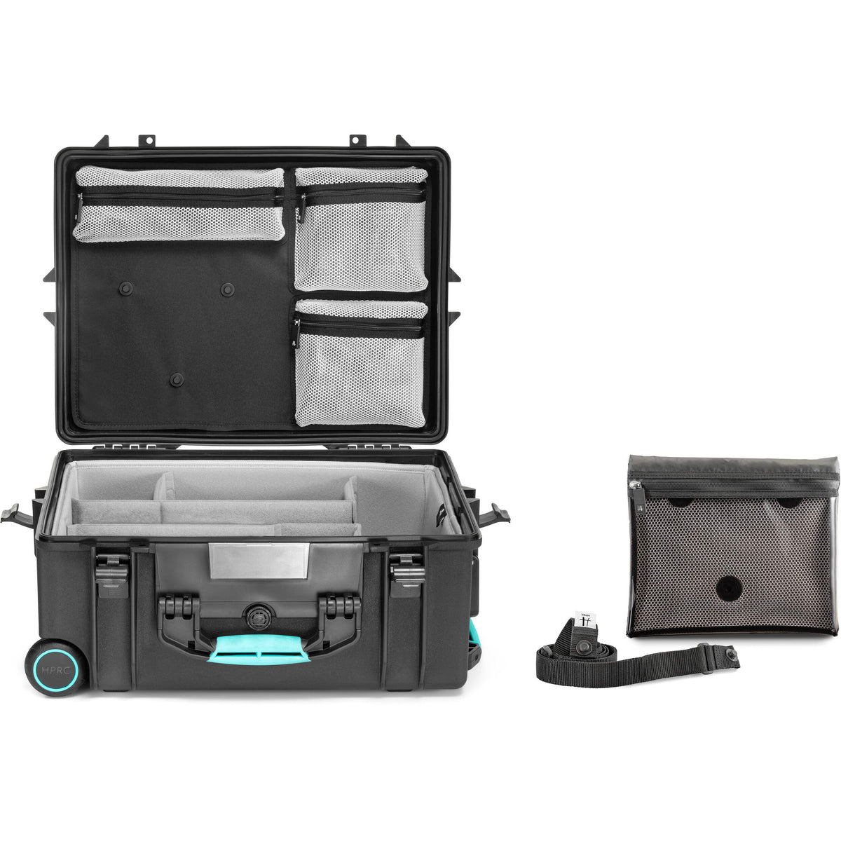 Estuche Rígido HPRC 2700 con ruedas con organizador en la tapa & Second Skin divisores - vista frontal