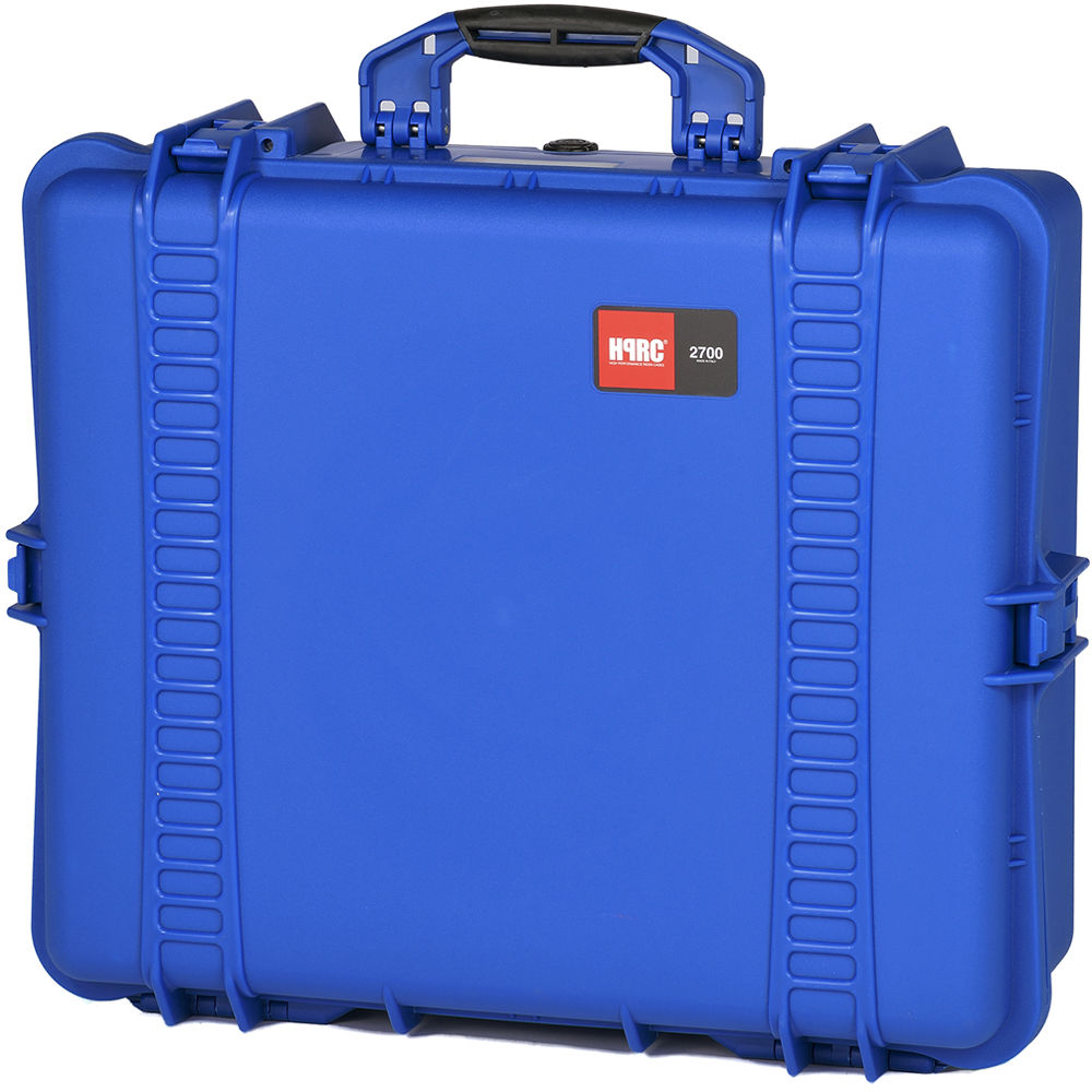 Estuche Rígido HPRC 2700F con espuma cortada en cubos Interior (Azul) - vista frontal