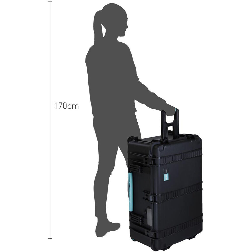 Estuche Rígido HPRC 2760WF HPRC con espuma (Negro con Azul Handle) - puertos y conexiones