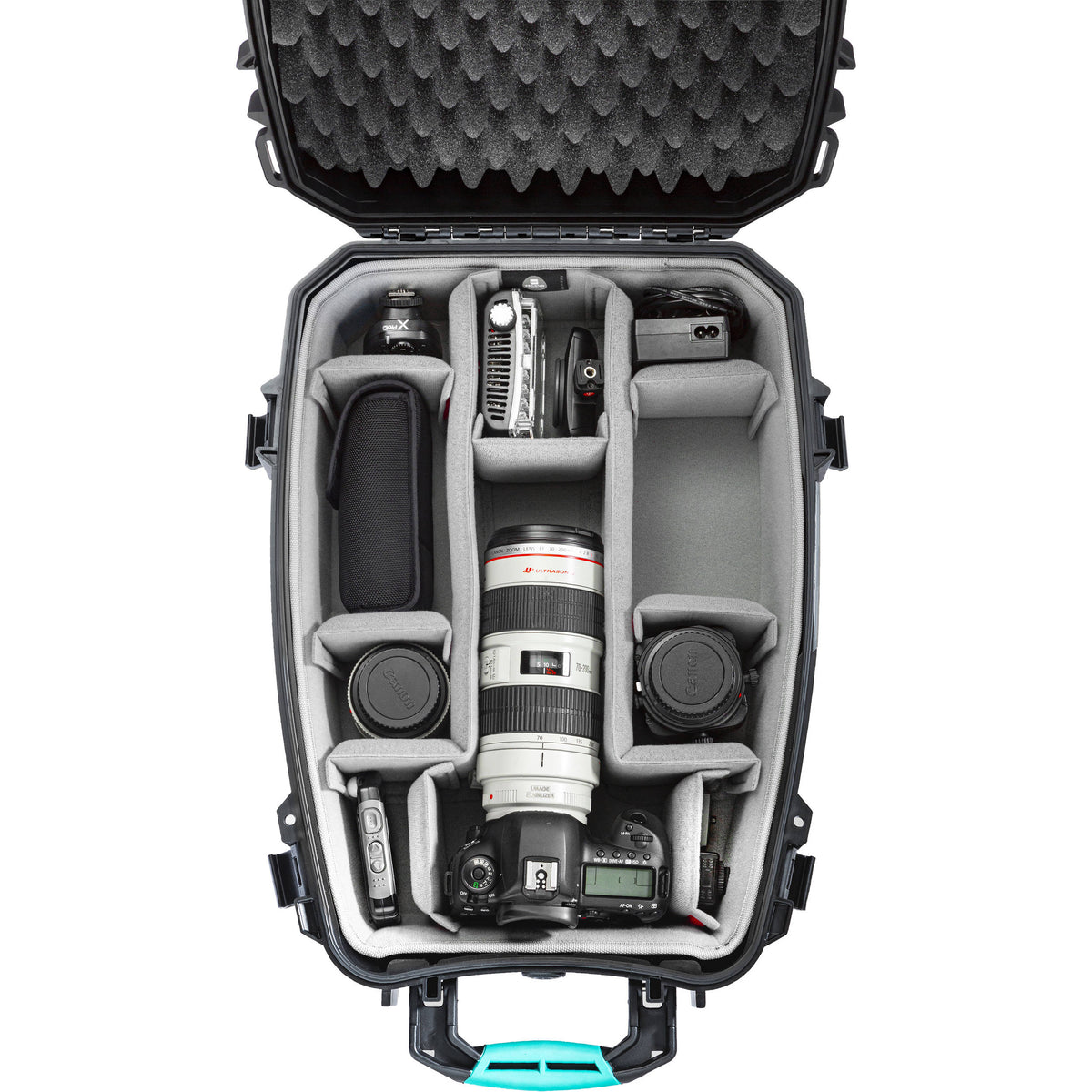Estuche Rígido HPRC 3600 con Kit (Negro/Azul) - puertos y conexiones