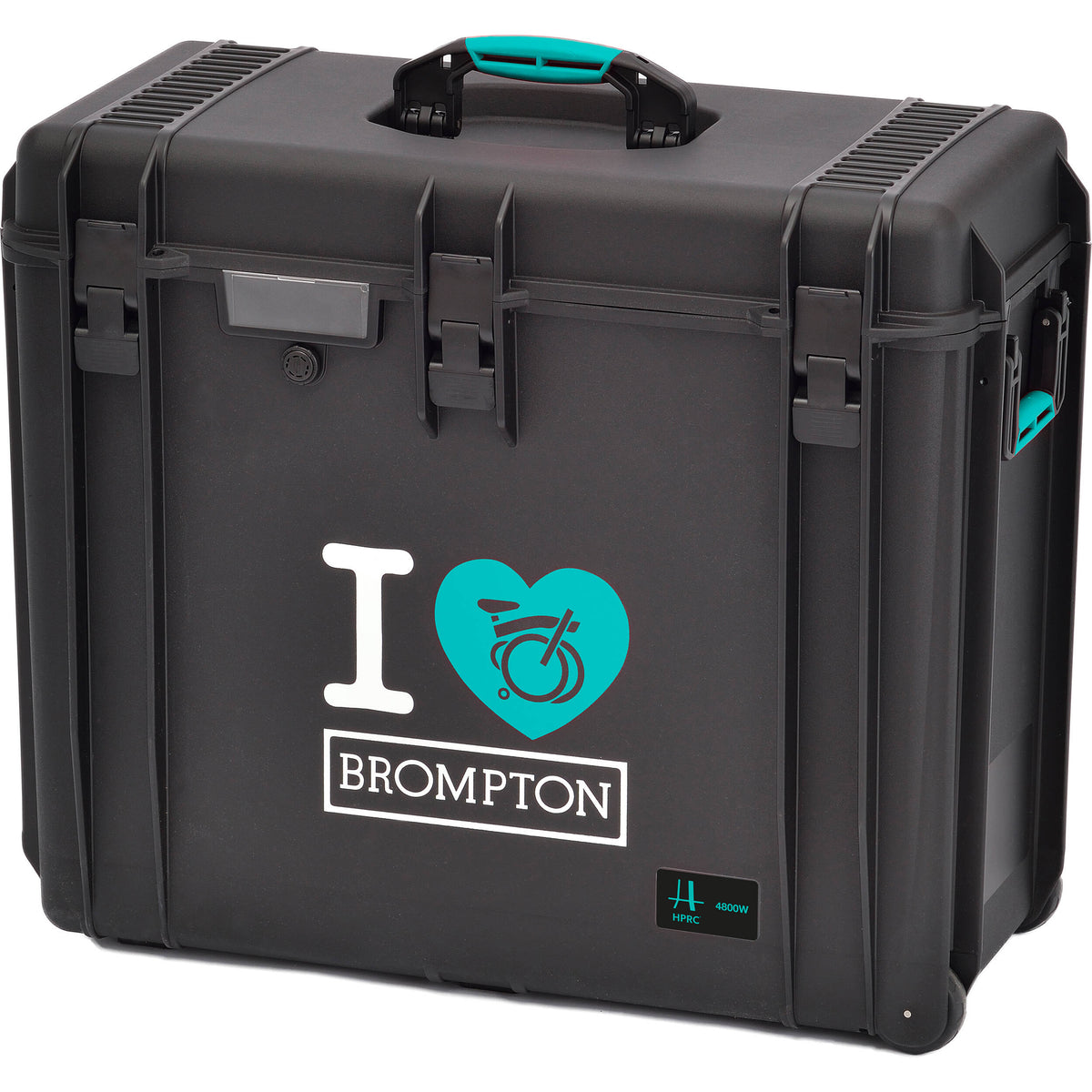 Estuche Rígido HPRC 4800 con ruedas con espuma para Brompton Folding Bike (Negro) - vista frontal