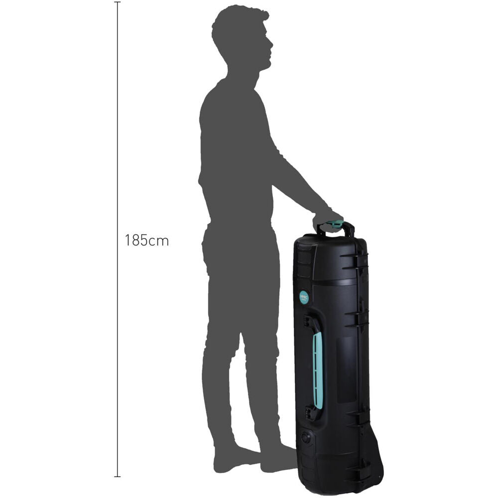 Estuche Rígido HPRC 6300 con ruedas resina rígida con Tripod Holder Kit (Negro) - vista trasera