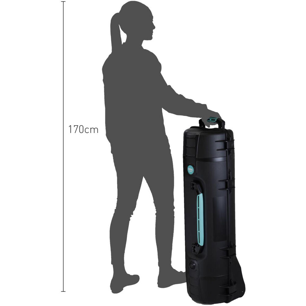 Estuche Rígido HPRC 6300 con ruedas resina rígida con Tripod Holder Kit (Negro) - puertos y conexiones
