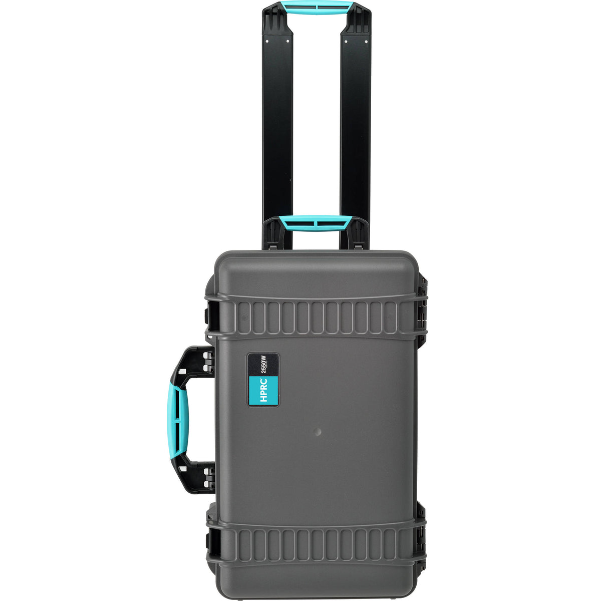 Estuche Rígido HPRC con ruedas con Second Skin (Gris con Azul Handle) - vista frontal