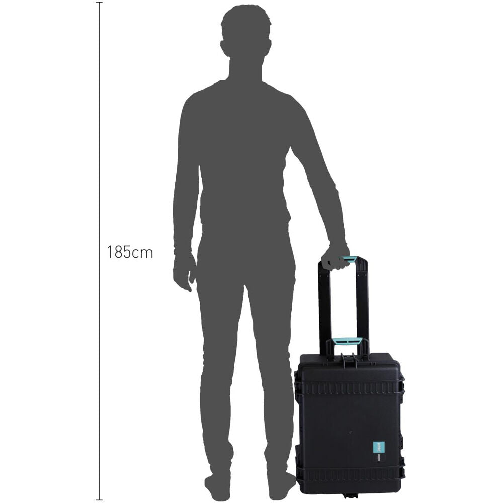 Estuche Rígido HPRC resistente al agua con Interior Nylon Bag y Built-In Wheels (Azul) - puertos y conexiones