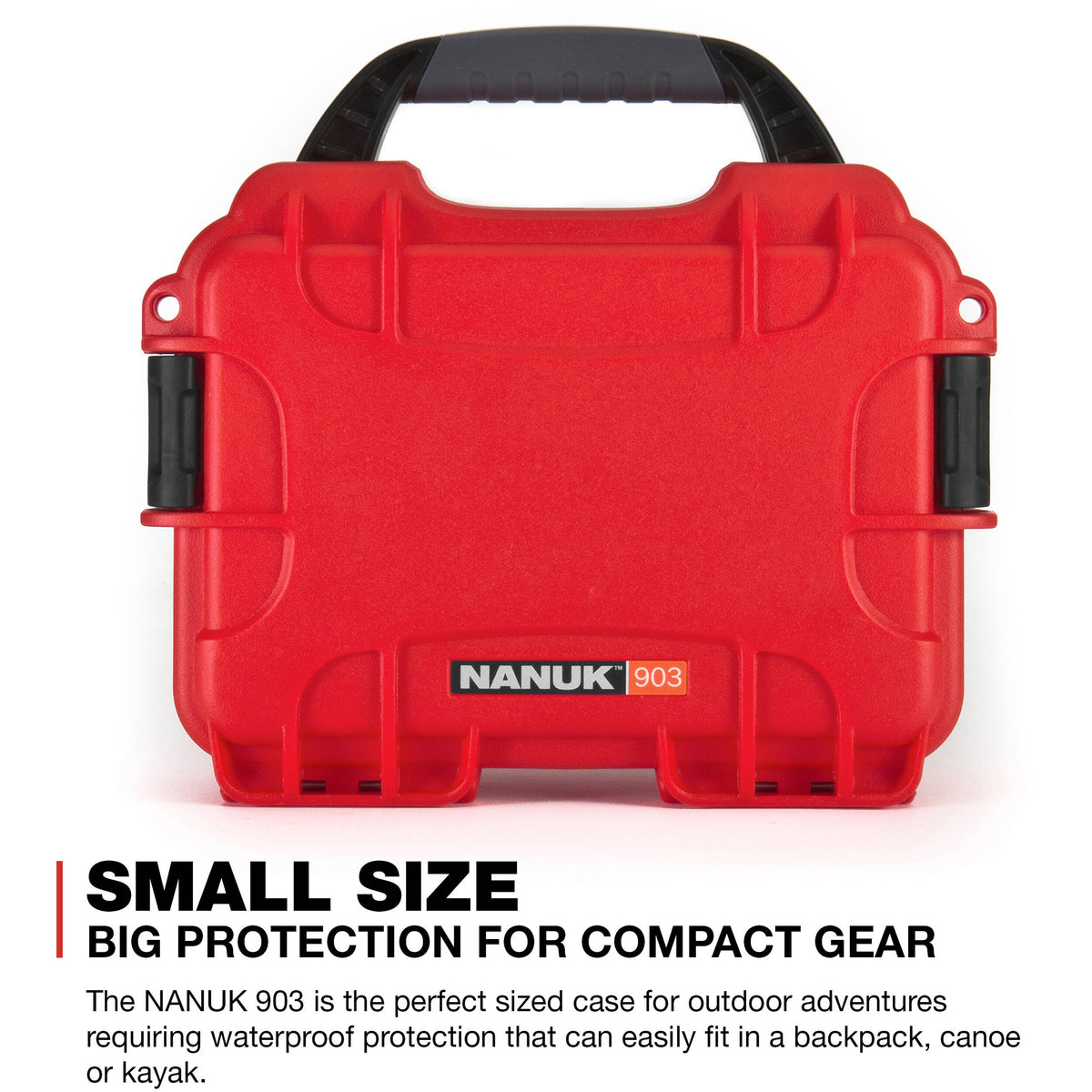 Estuche Rígido Nanuk 903 con espuma (Rojo) - vista frontal