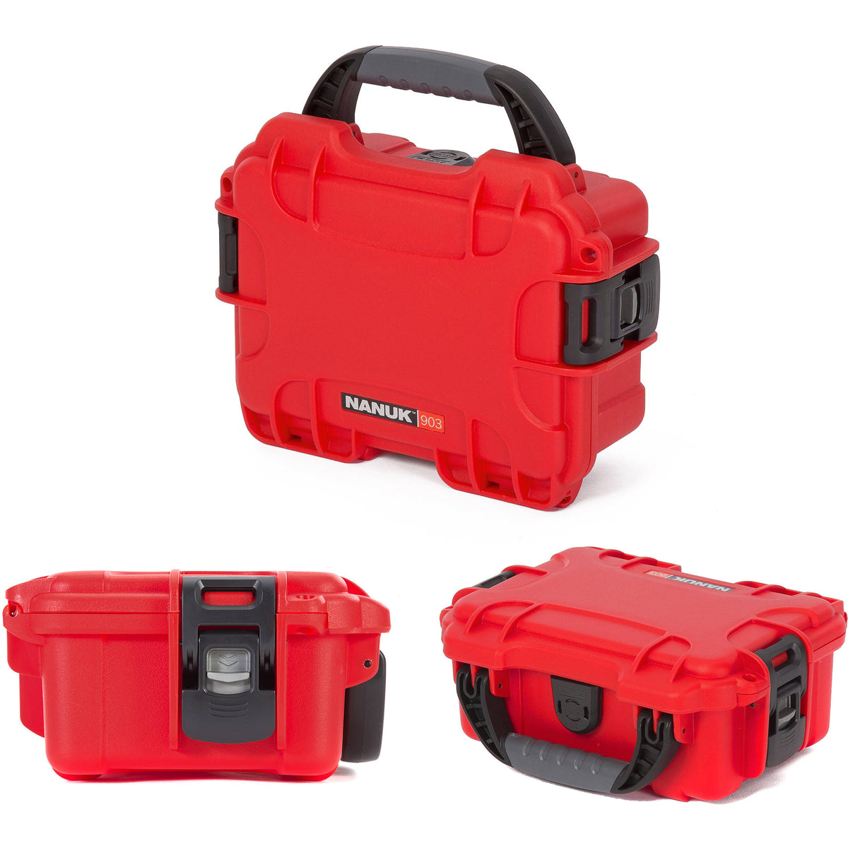 Estuche Rígido Nanuk 903 con espuma (Rojo) - vista trasera