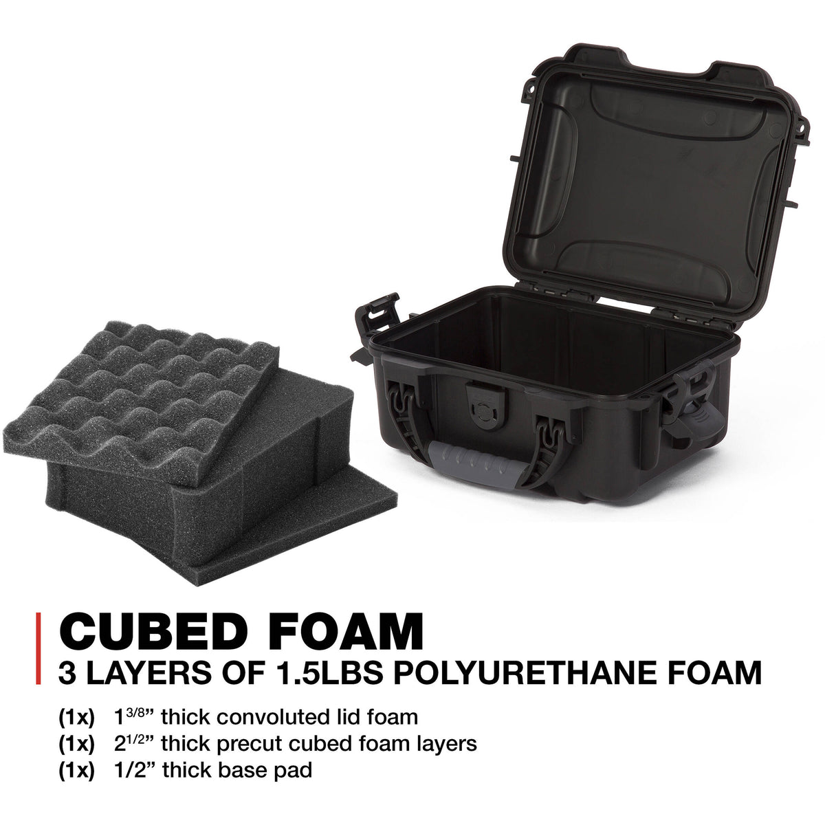 Estuche Rígido Nanuk 904 con espuma (Negro) - puertos y conexiones
