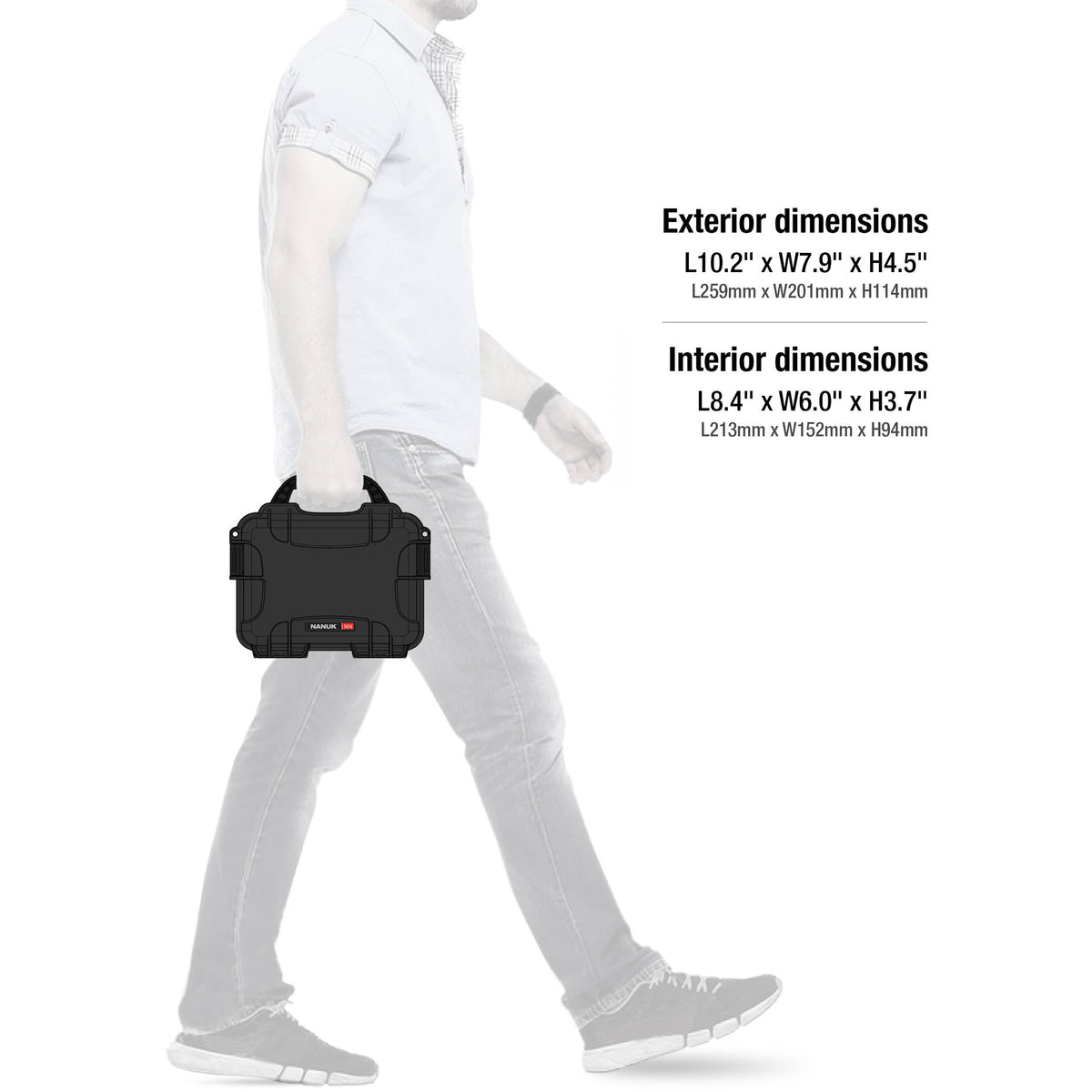 Estuche Rígido Nanuk 904 con espuma (Negro) - contenido de la caja
