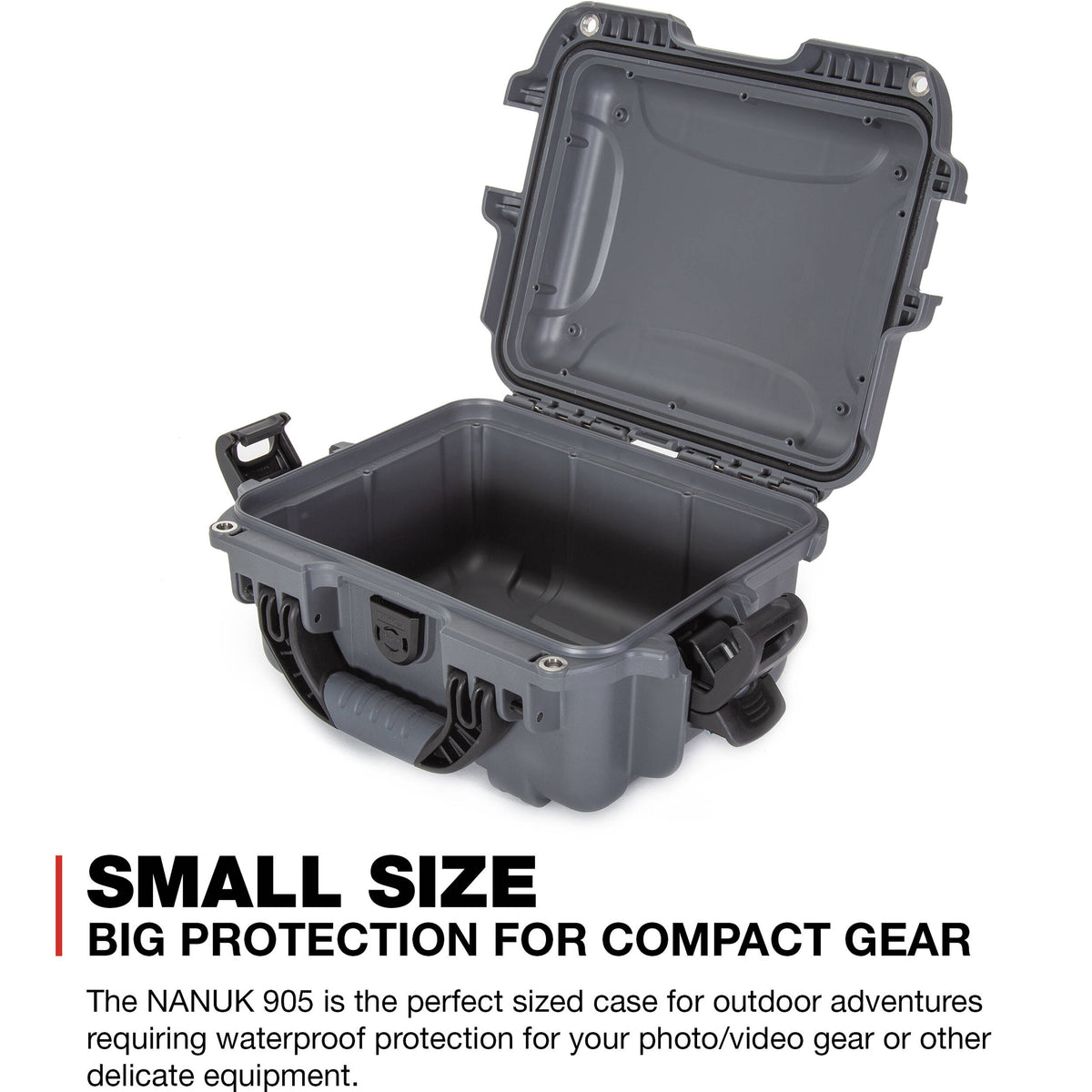 Estuche Rígido Nanuk 905 (Graphite, 6.3L) - puertos y conexiones