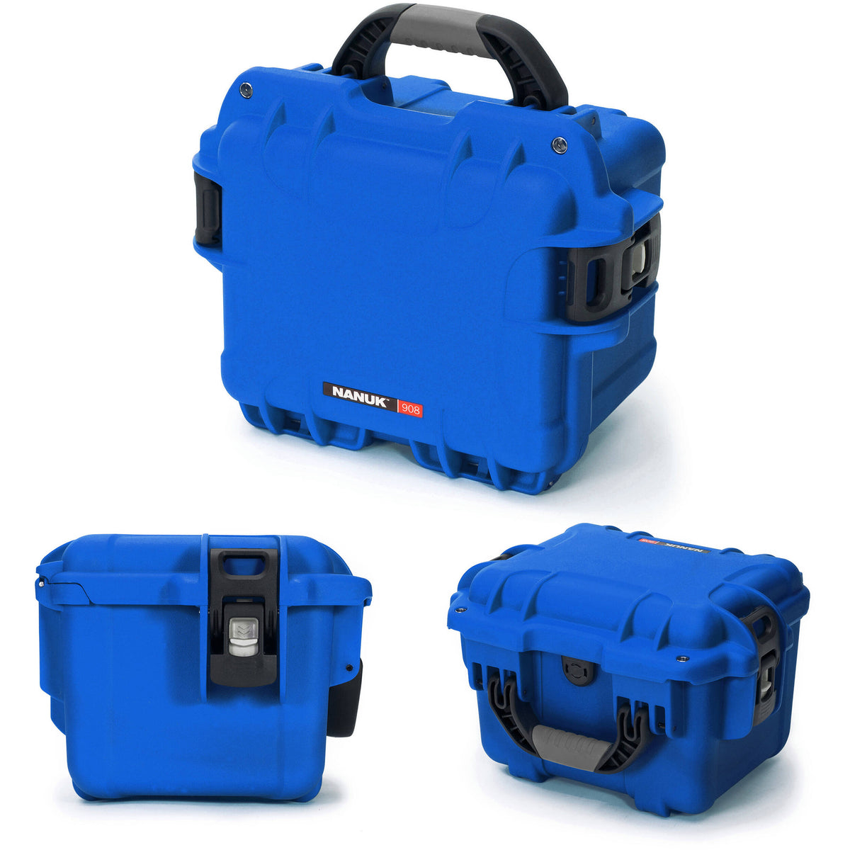 Estuche Rígido Nanuk 908 con inserto de espuma (Azul, 8.8L) - vista trasera