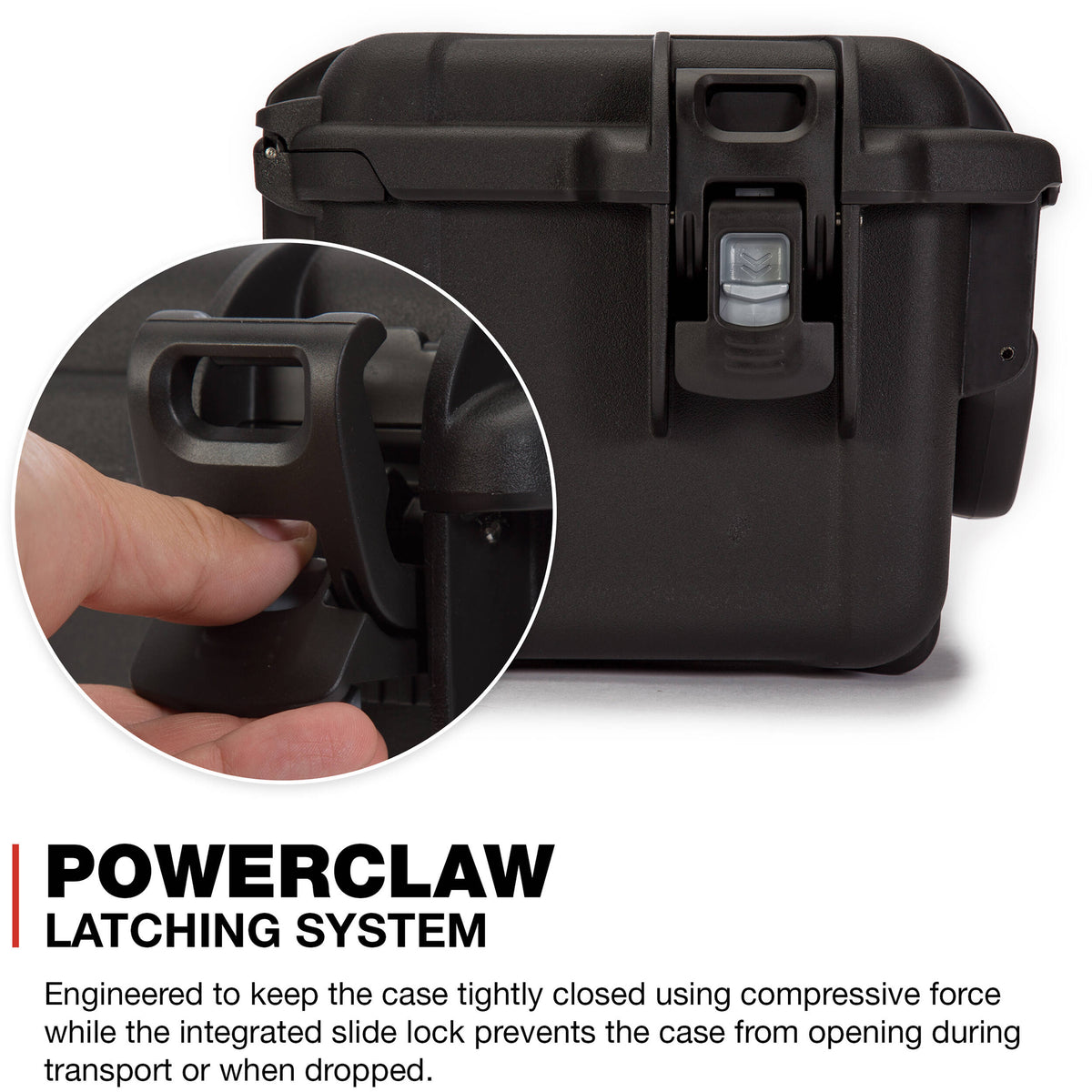 Estuche Rígido Nanuk 908 con inserto de espuma (Negro, 8.8L) - vista lateral