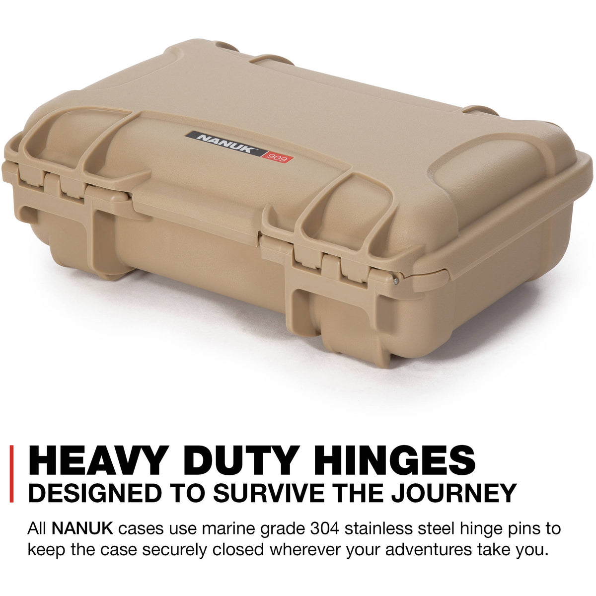 Estuche Rígido Nanuk 909 (Beige, 8.8L) - puertos y conexiones