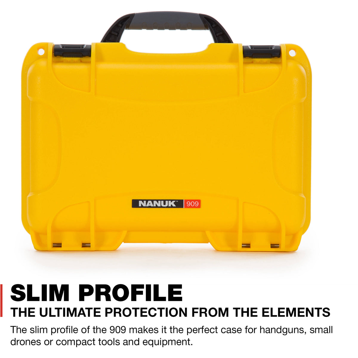 Estuche Rígido Nanuk 909 con espuma (Amarillo, 4.8L) - vista frontal