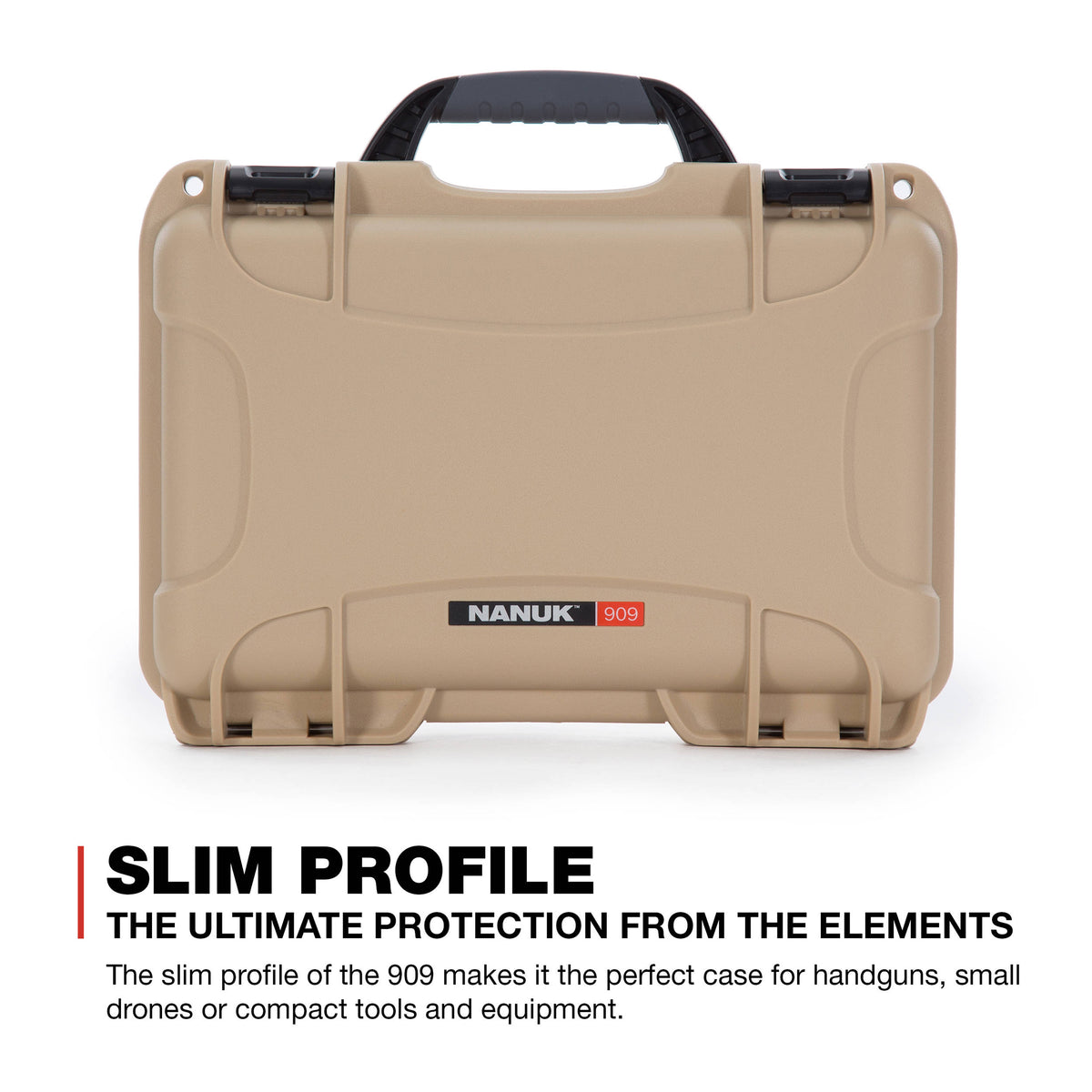 Estuche Rígido Nanuk 909 con espuma (Beige, 4.8L) - vista frontal