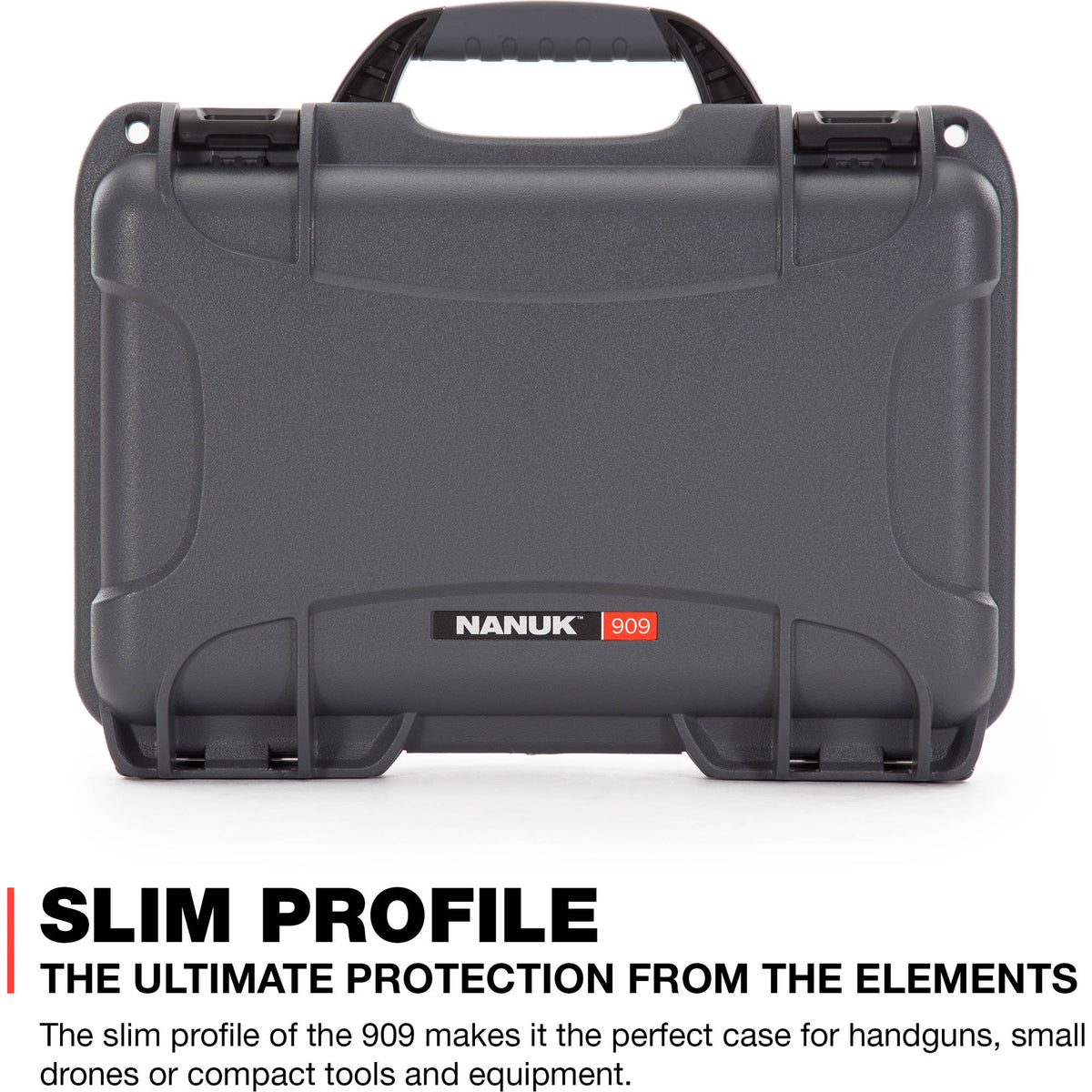 Estuche Rígido Nanuk 909 con espuma (Graphite, 4.8L) - vista frontal