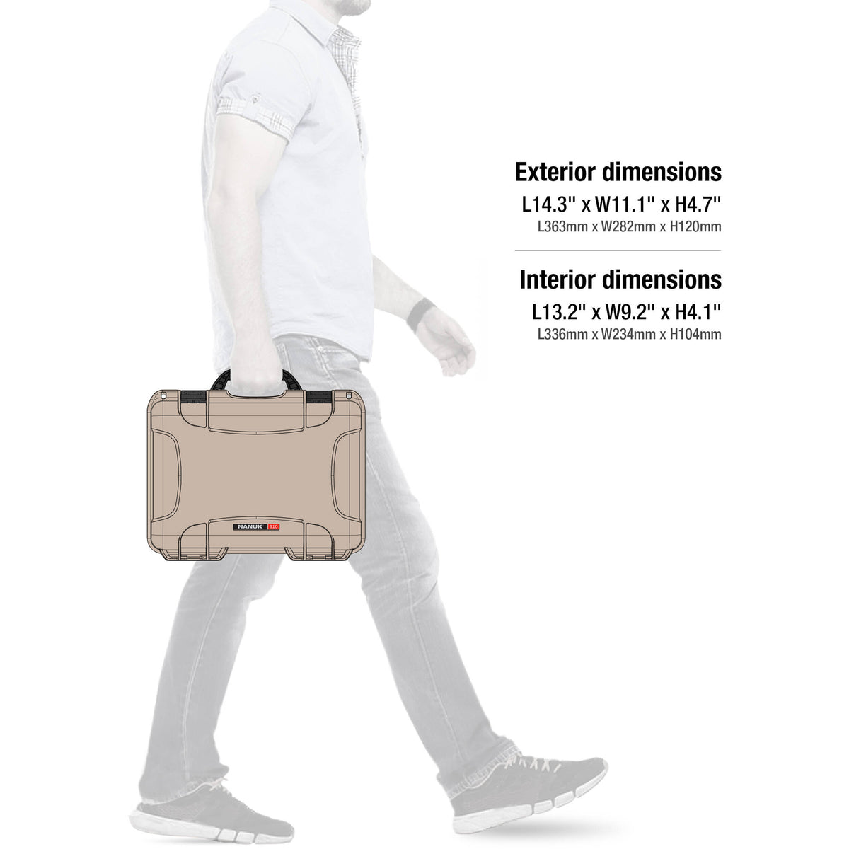 Estuche Rígido Nanuk 910 con espuma (Beige) - contenido de la caja