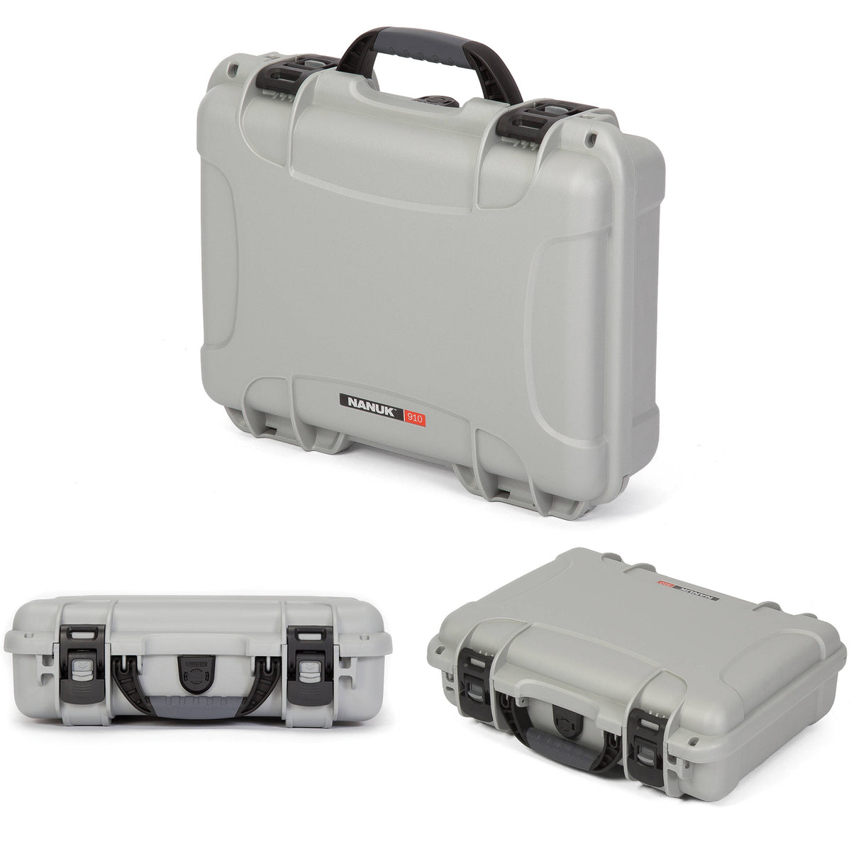 Estuche Rígido Nanuk 910 con espuma (Plateado) - vista trasera