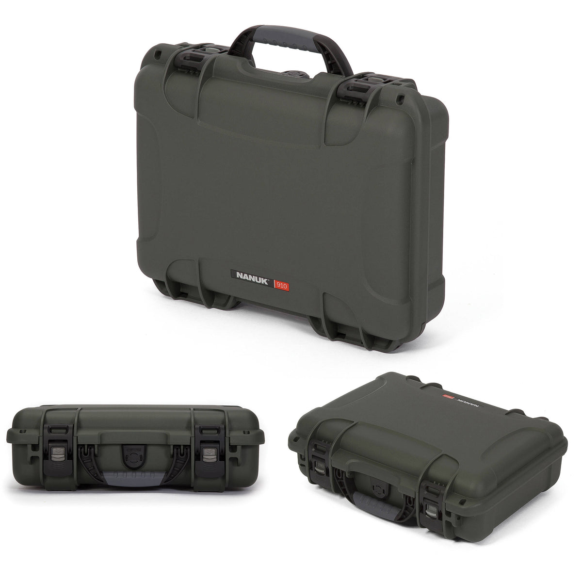 Estuche Rígido Nanuk 910 con espuma (Verde oliva) - vista trasera