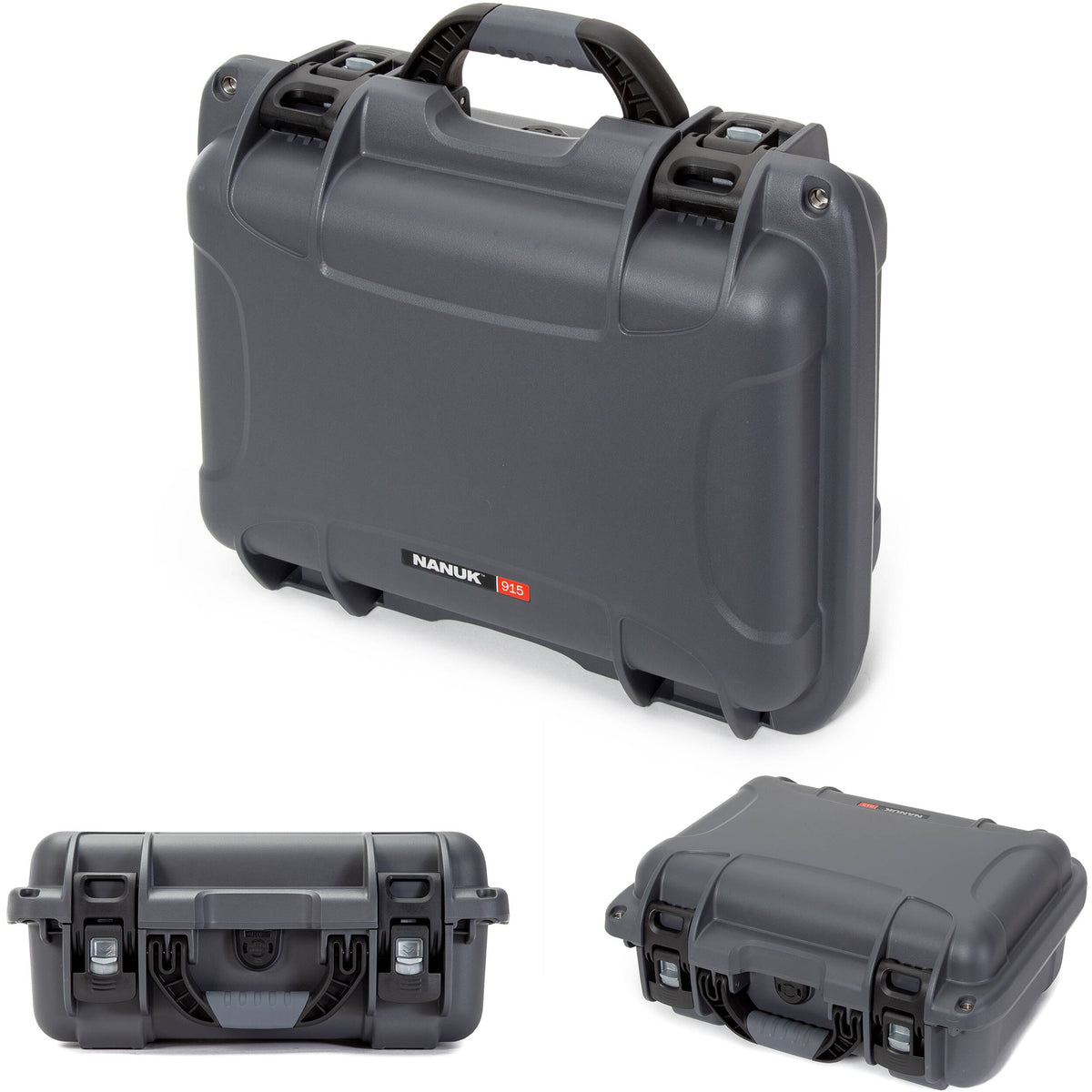 Estuche Rígido Nanuk 915 Hard utilitario con espuma (Graphite) - vista trasera