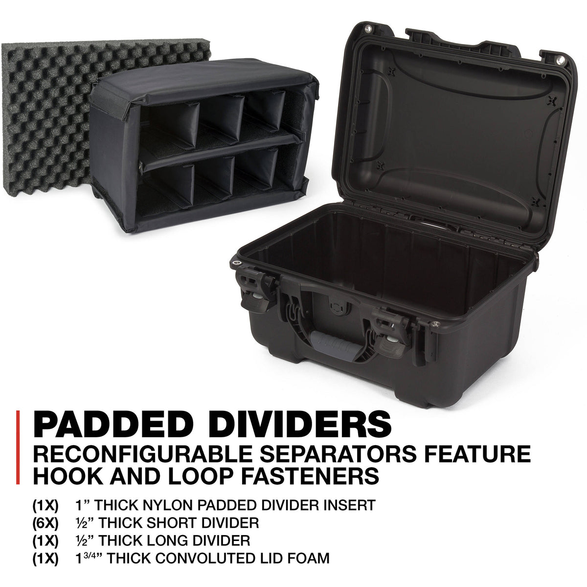Estuche Rígido Nanuk 918 con divisores acolchados (Negro, 21L) - puertos y conexiones