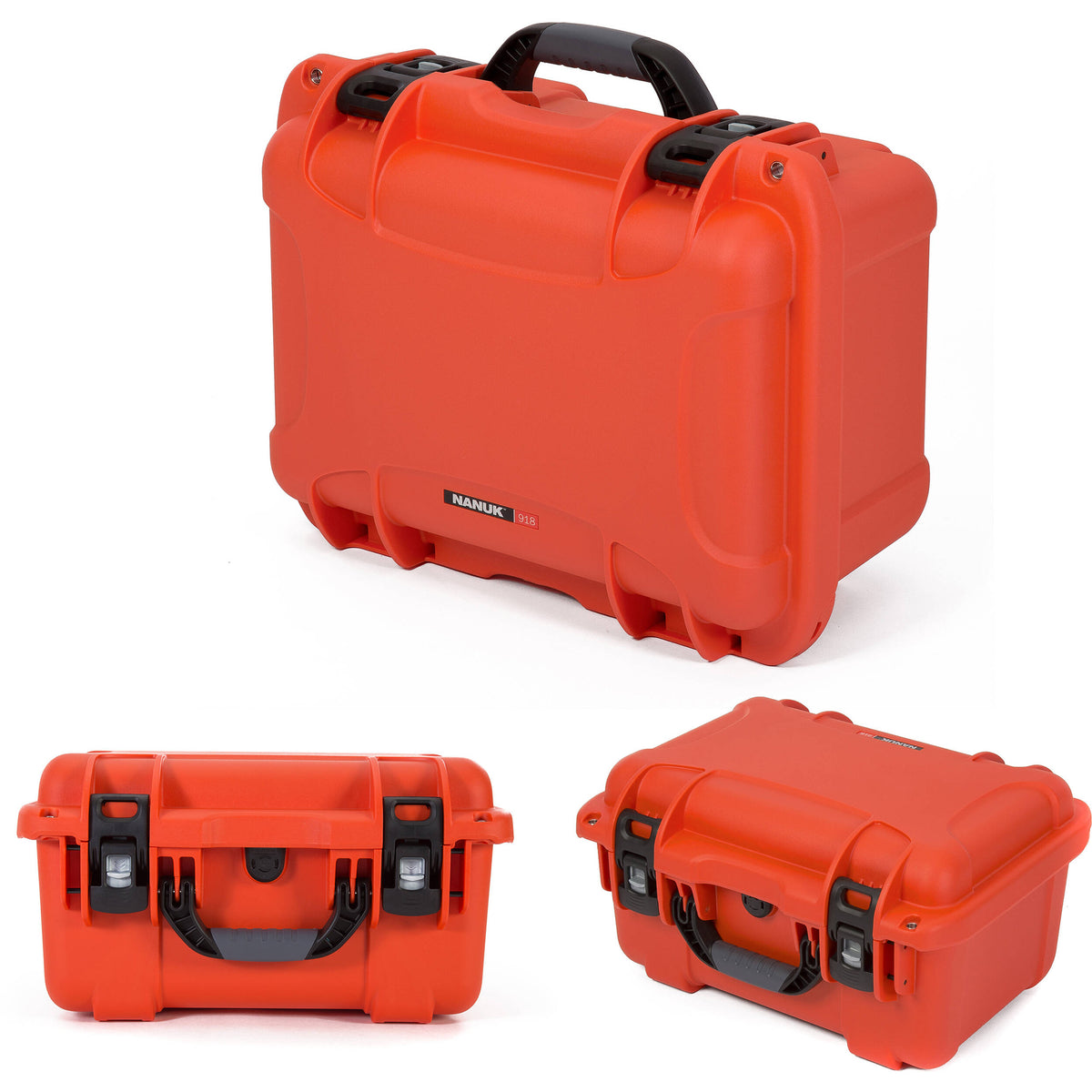 Estuche Rígido Nanuk 918 con espuma para Six Lenses (Naranja, 21L) - vista lateral