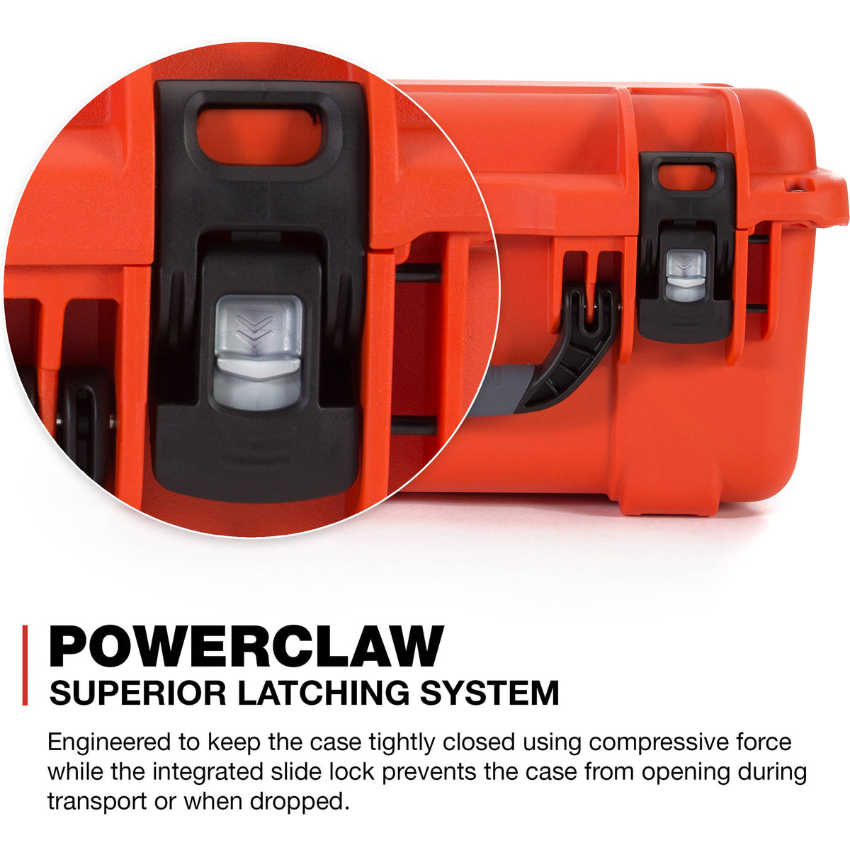 Estuche Rígido Nanuk 918 con espuma para Six Lenses (Naranja, 21L) - puertos y conexiones