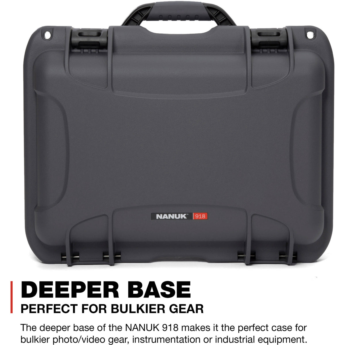 Estuche Rígido Nanuk 918 con Interior espuma (Graphite, 21L) - vista frontal