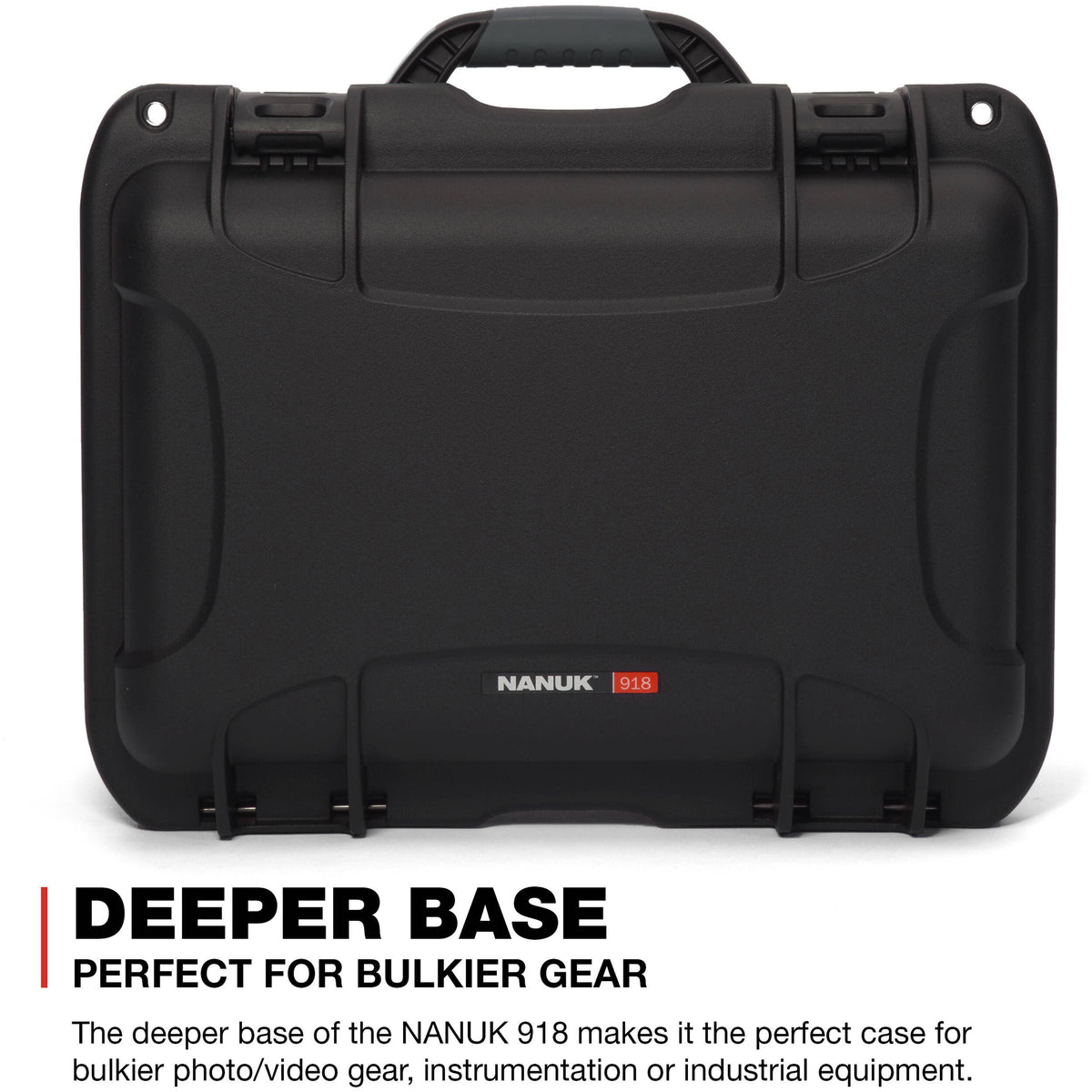 Estuche Rígido Nanuk 918 con Interior espuma (Negro, 21L) - vista frontal