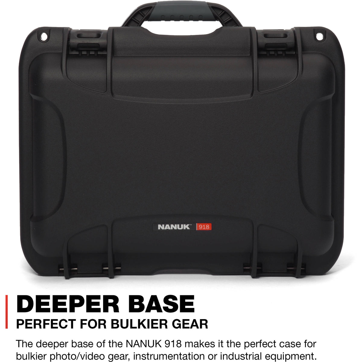 Estuche Rígido Nanuk 918 Pro Photo Kit (Negro, 21L) - vista frontal